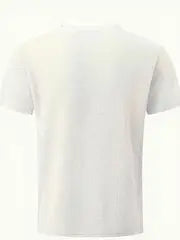 Men's Quick-Dry Moisture-Wicking Breathable Jacquard T-Shirt - Loose Fit Stretch Fabric for Gym, Running, Outdoor Sports & Casual Summer Wear - Black, Workout Shirt, Classic Round Neck, Medium Elasticity