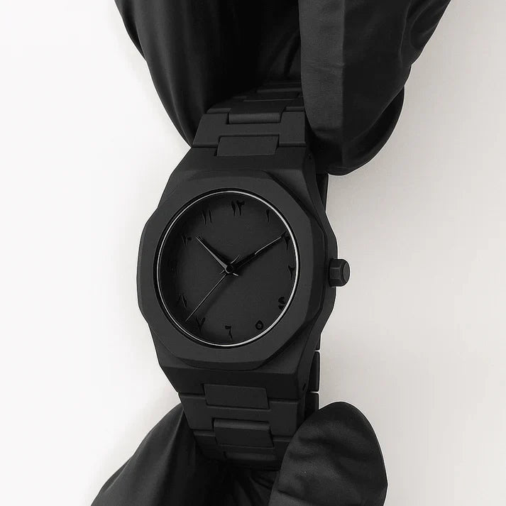 Black Arabic Aura Watch Full Mat Black