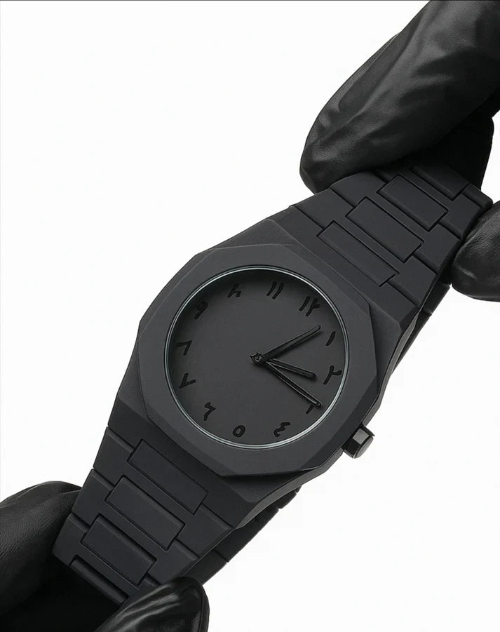 Black Arabic Aura Watch Full Mat Black