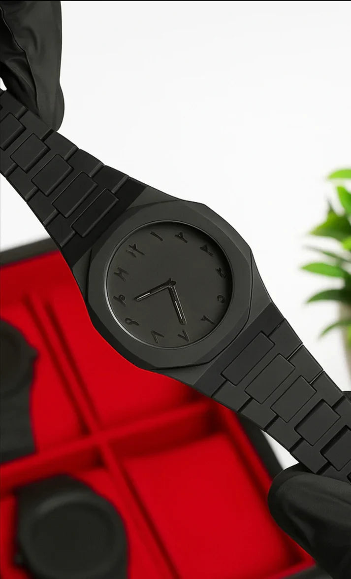 Black Arabic Aura Watch Full Mat Black