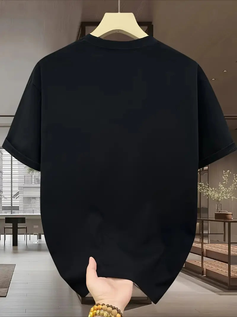 NEW TRENDY COLLECTİON Milano Letter Printed Men's Round Neck Short Sleeve T-Shirt.