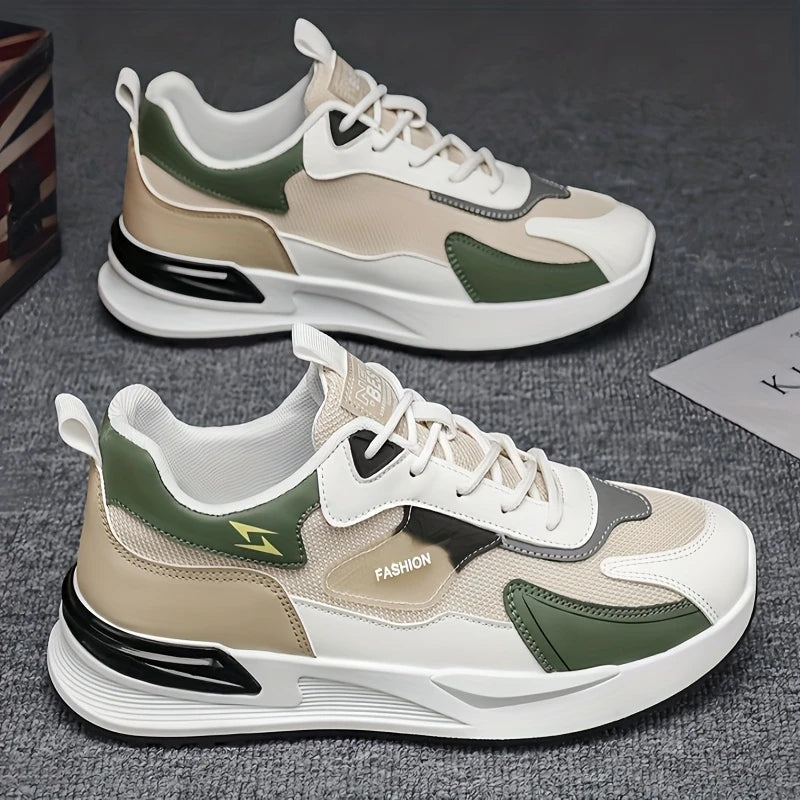 Men'S Fashion Sports Sneakers - Lightweight, Versatile Running Shoes with Stylish Black & White Design, Lace-Up Closure, Comfortable for Casual Attire and Outdoor Activities