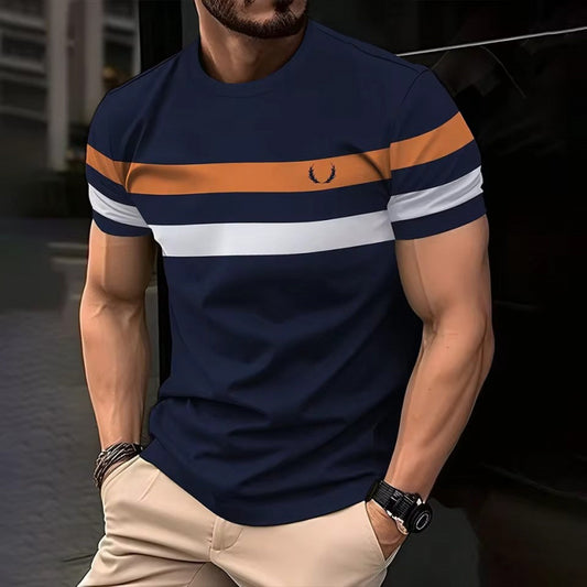 Loose Mesh Breathable Short Sleeve Round Neck T-shirt Simple Men.