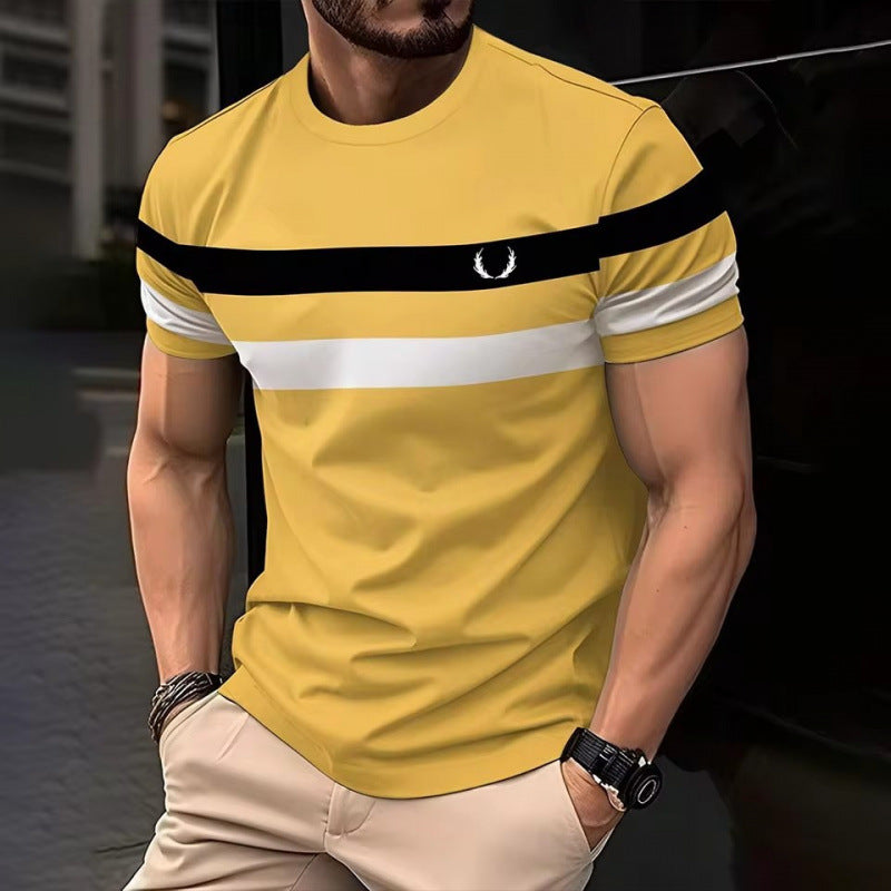 Loose Mesh Breathable Short Sleeve Round Neck T-shirt Simple Men.