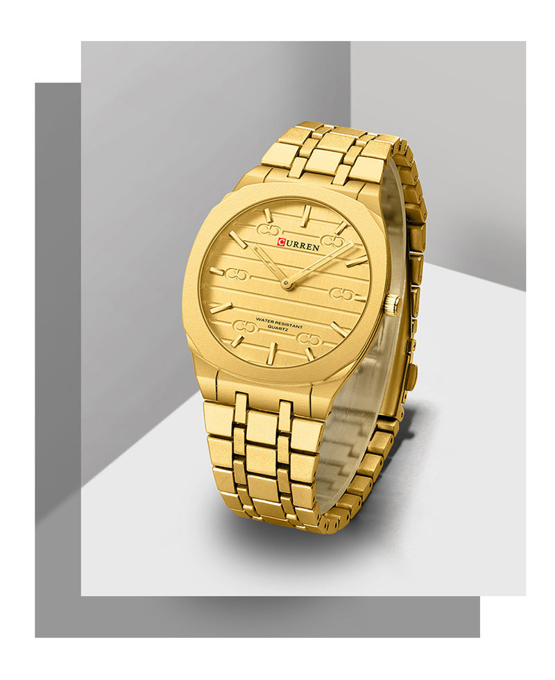 CURREN Quartz Stainless Steel Chain Wrist Watch For Men With Brand Box 8444