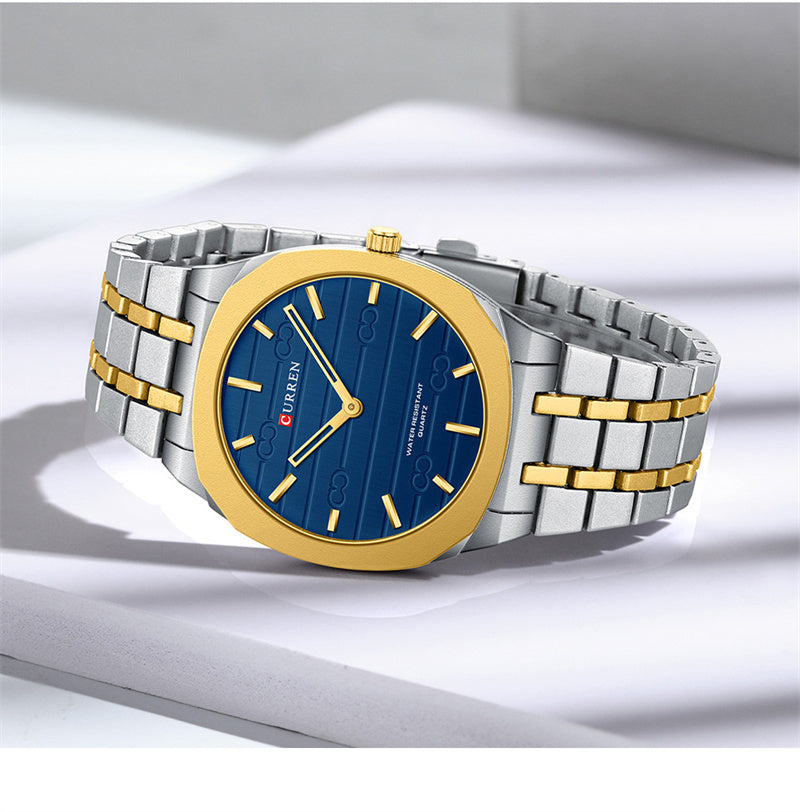 CURREN Quartz Stainless Steel Chain Wrist Watch For Men With Brand Box 8444