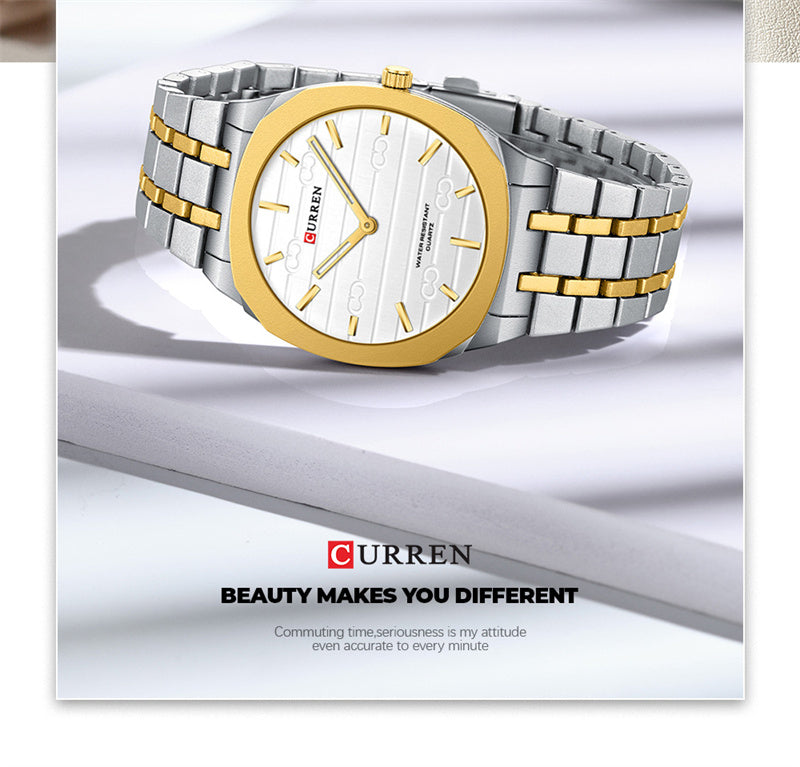 CURREN Quartz Stainless Steel Chain Wrist Watch For Men With Brand Box 8444