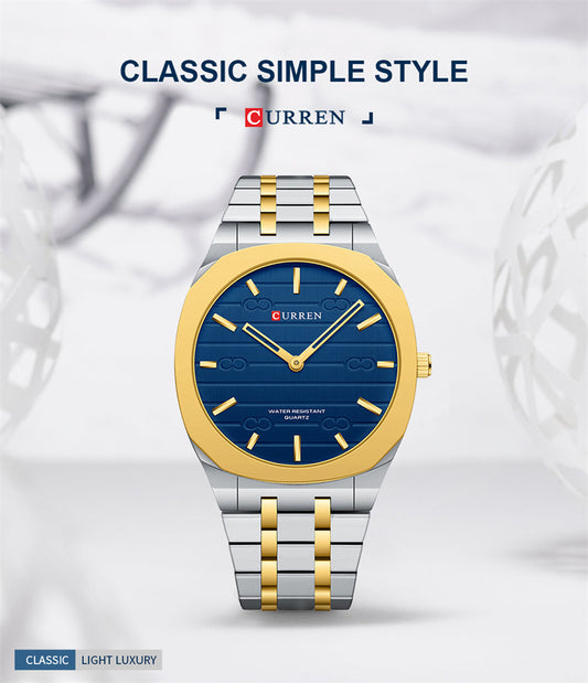 CURREN Quartz Stainless Steel Chain Wrist Watch For Men With Brand Box 8444