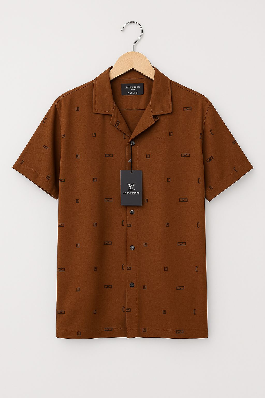 Men’s  Printed Cuban Collar Short Sleeve Shirt